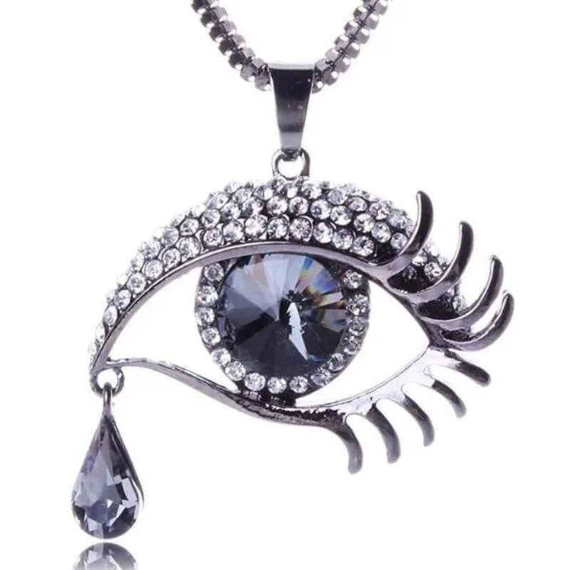 I'll Be Watching You Blue Gem Necklace