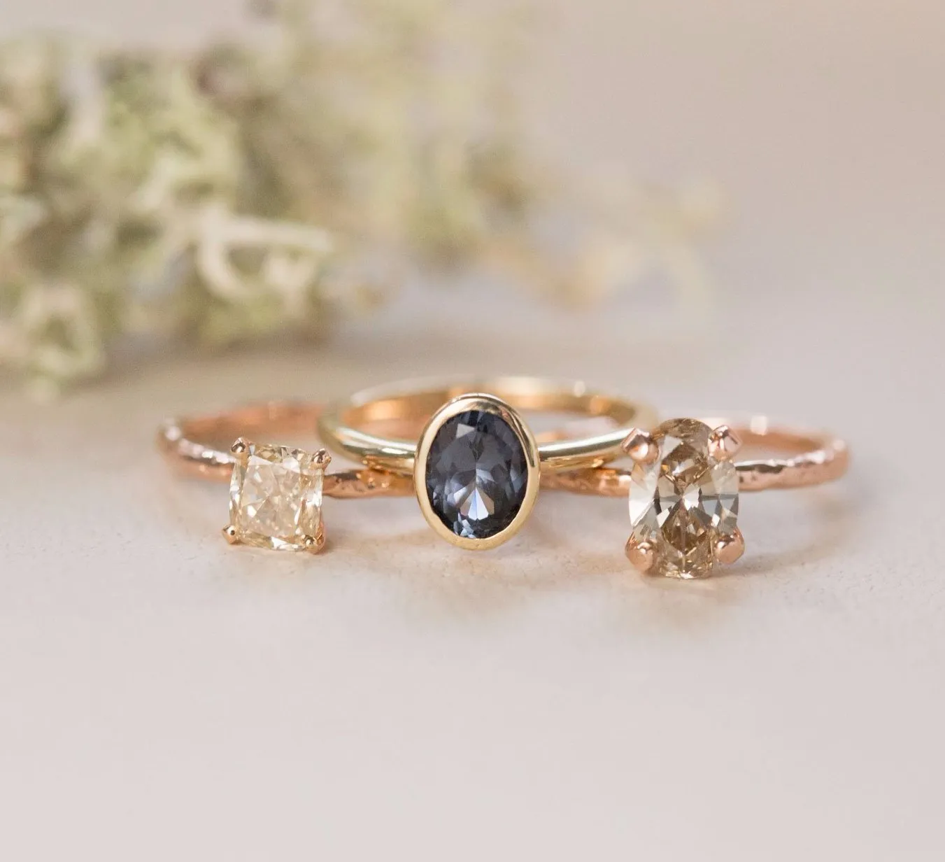 Indigo Blue Spinel Oval Ring - Bezel Set Ring - Spinel Engagement Ring by Anueva Jewelry