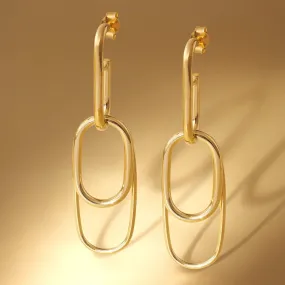 Interlinked Oval Drop Earring