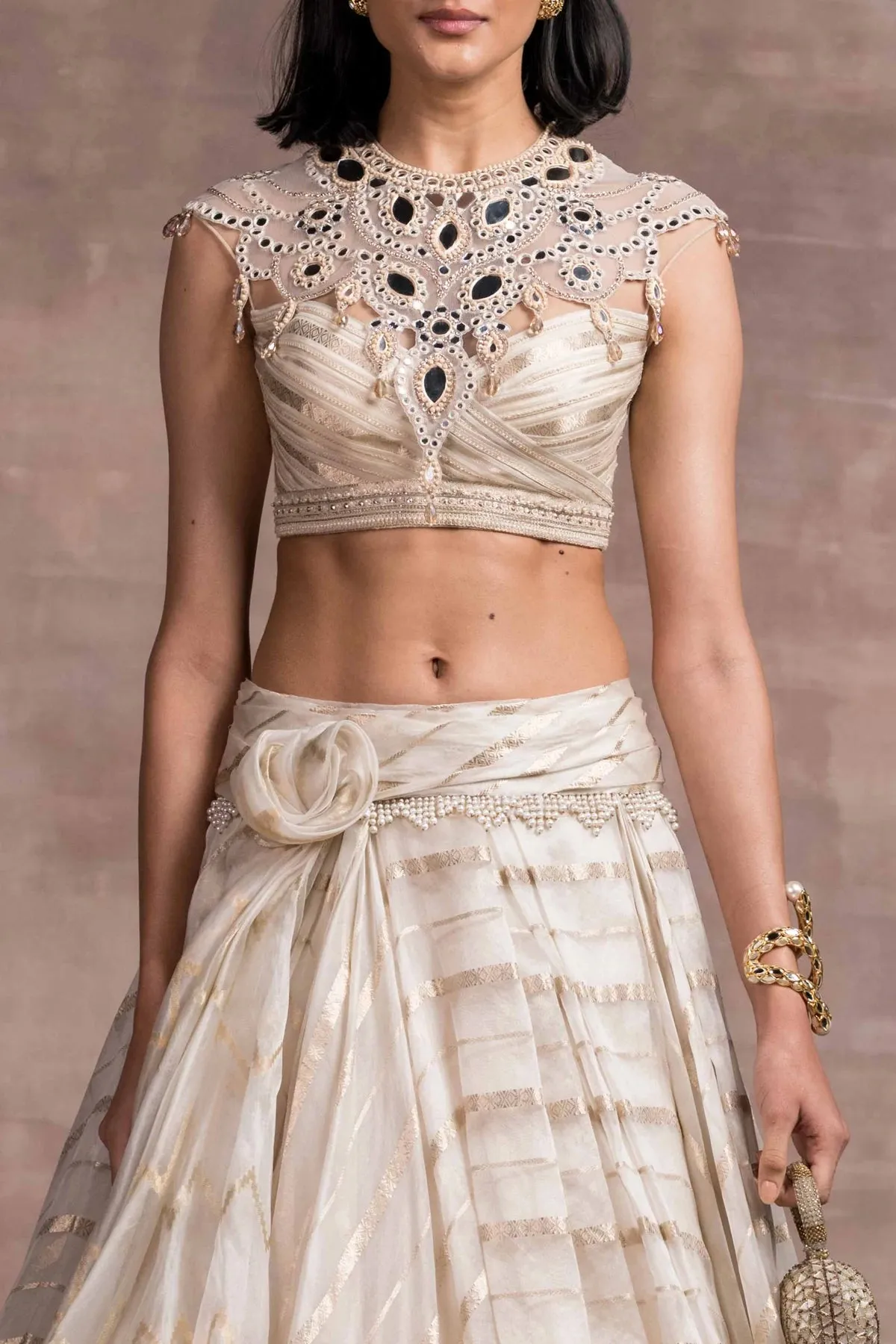 Ivory Bow Lehenga