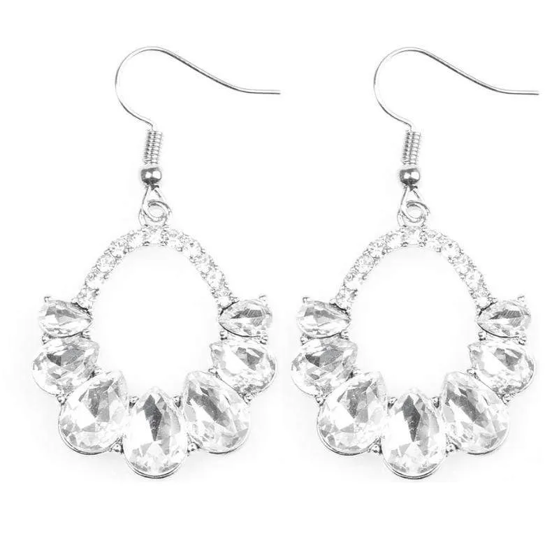 Kissable Shimmer White Gem Earrings