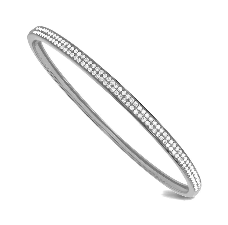 Knife Edge Diamond Bangle