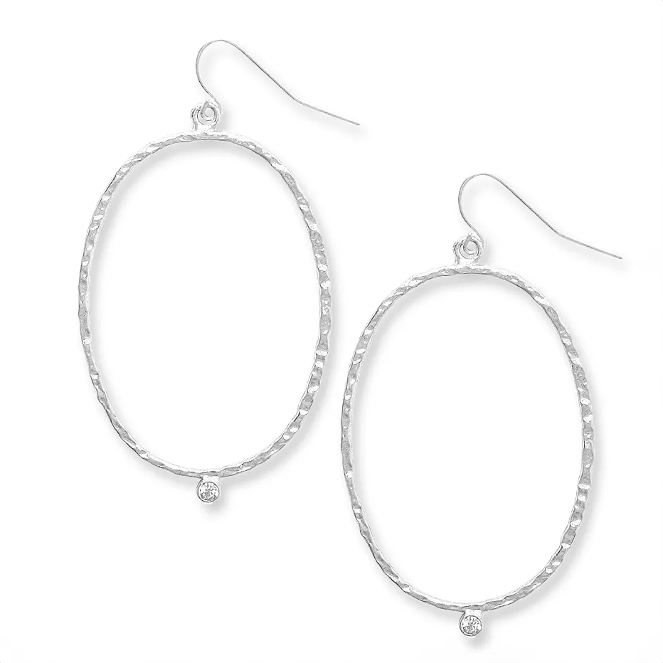 Large oval drop earrings