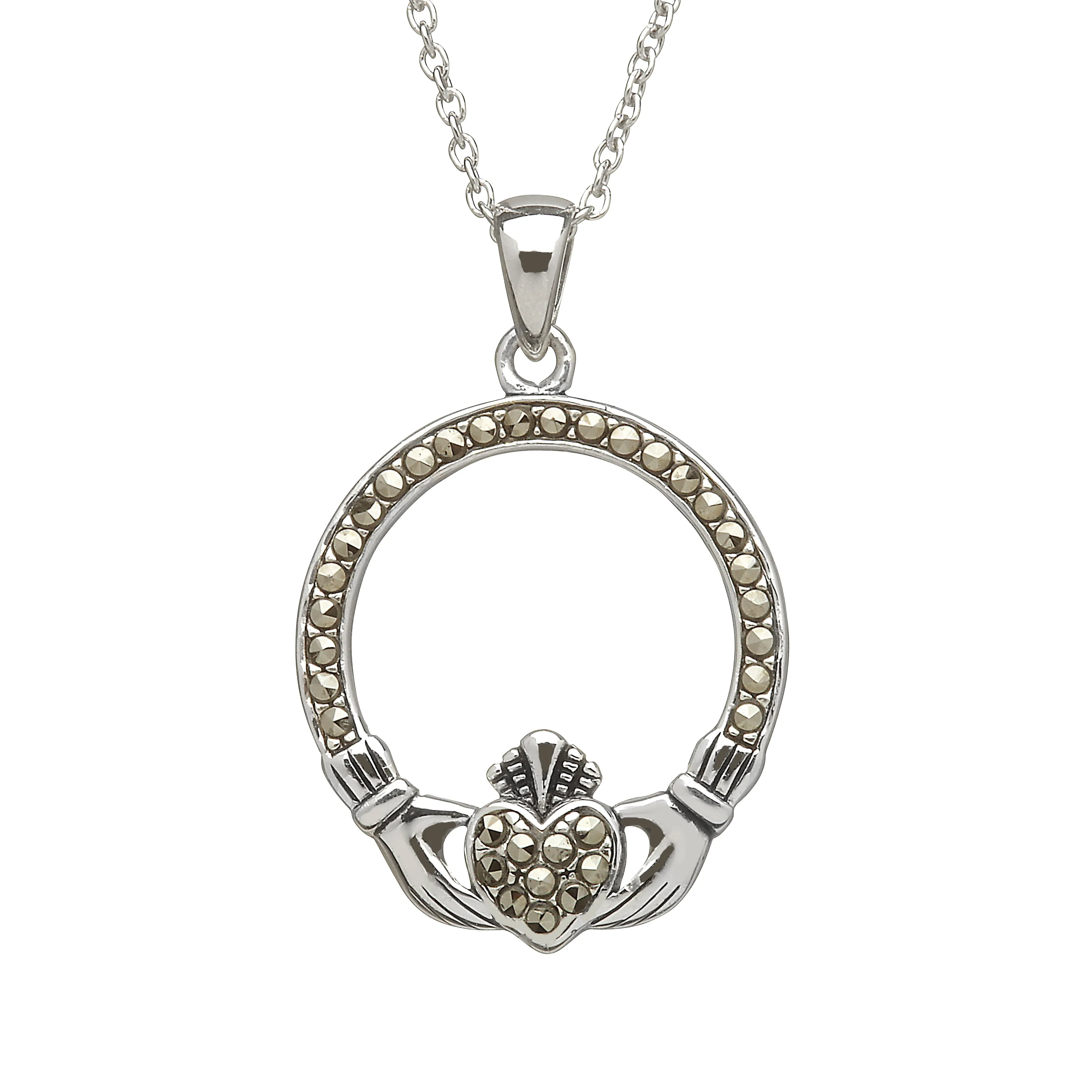 Marcasite Claddagh Pendant