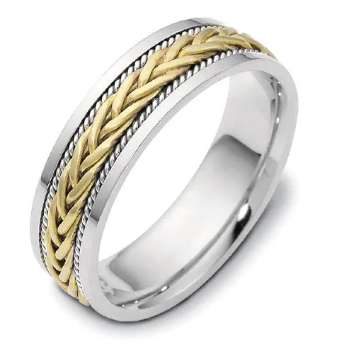 Men's Braided Two-Tone Band Rings - NM13