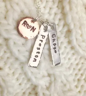 Mother Necklace, Hand Stamped Personalized Necklace, Personalized Necklace,natashaaloha