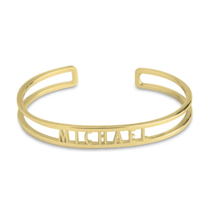 Name Bangle Cuff Bracelet