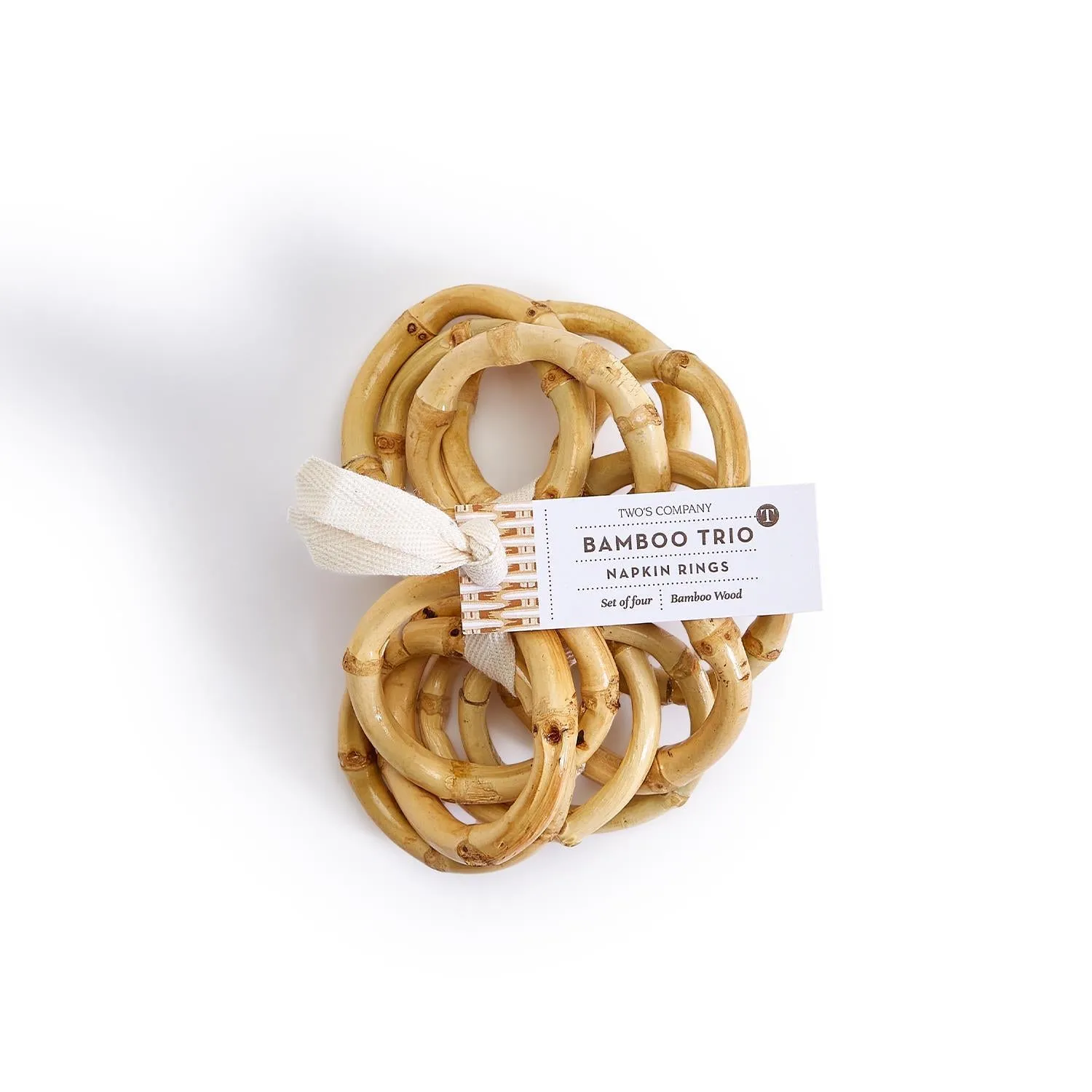 Natural Bamboo Napkin Rings Set