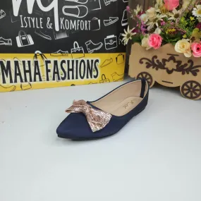 Navy Bow Pumps