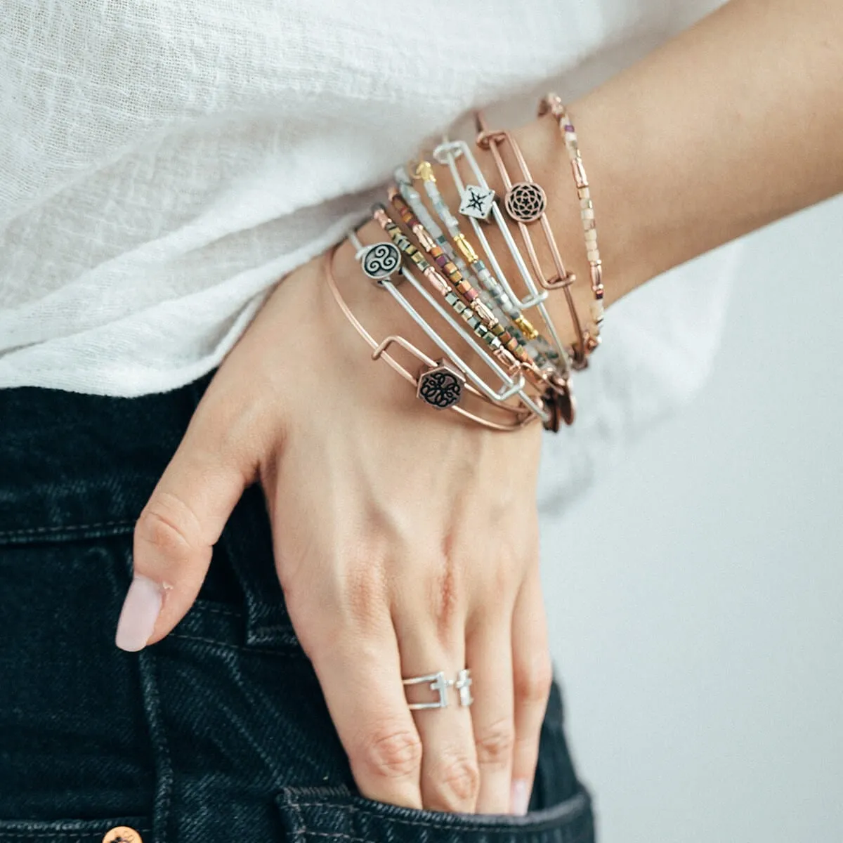 New Beginnings Symbol Bead Bangle