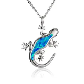 Opal Gecko Pendant