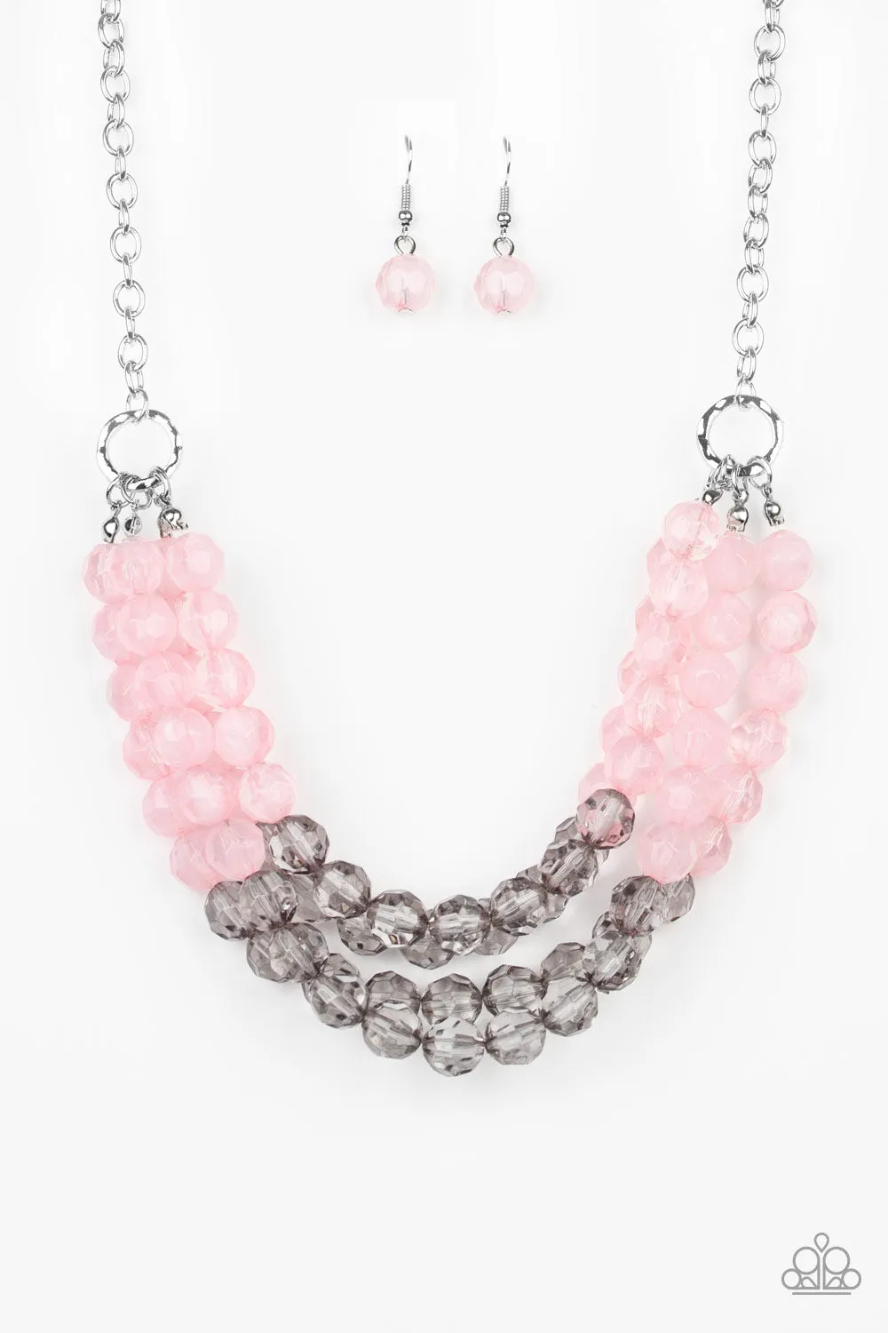 Paparazzi Necklace ~ Summer Ice - Pink Icy Necklace