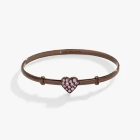 Pave Heart Clip Bangle