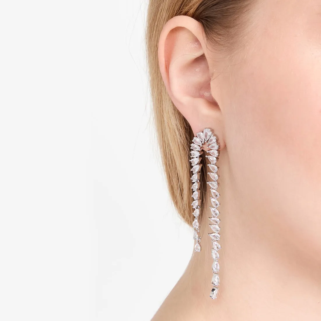 Pear Diamond Drop Earring