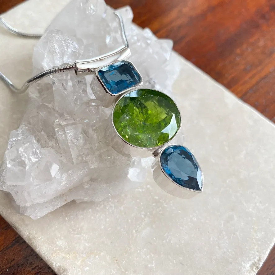 Peridot & London Blue Topaz Necklace