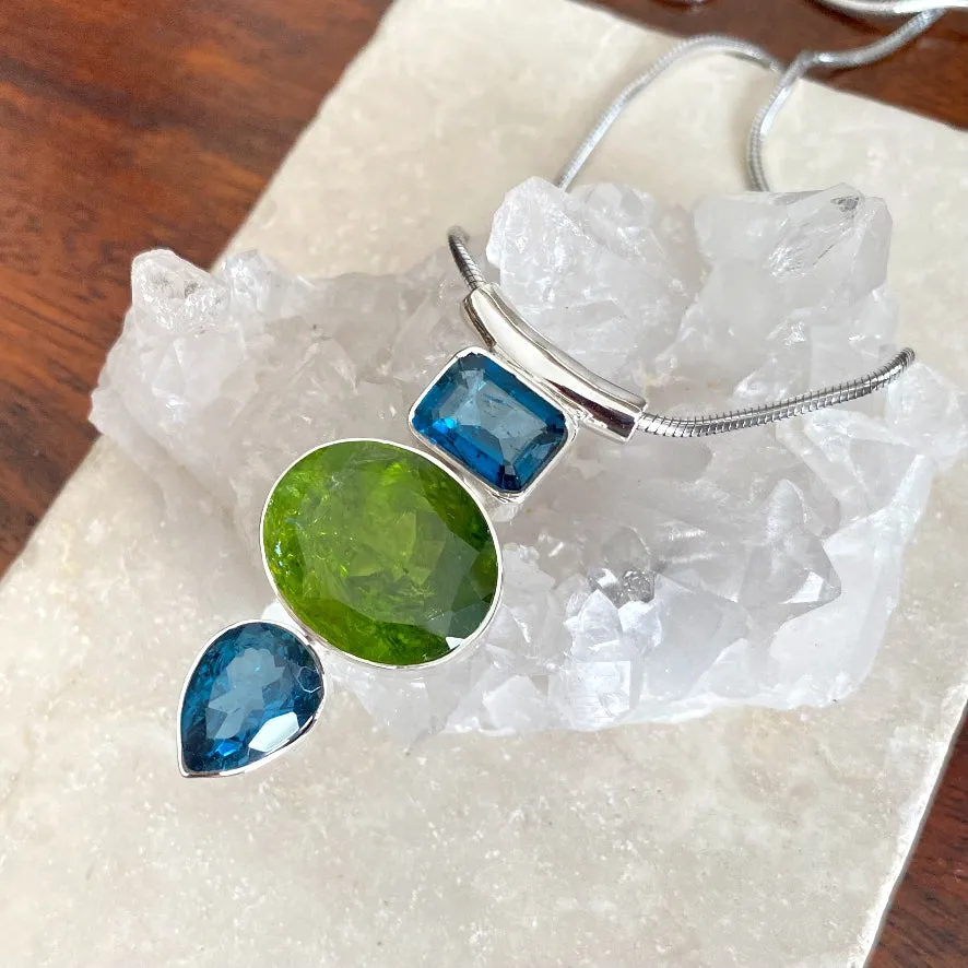 Peridot & London Blue Topaz Necklace