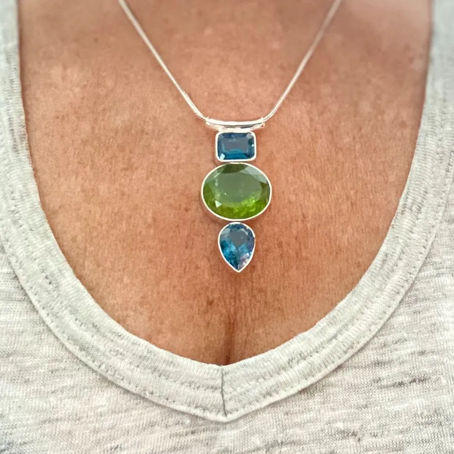 Peridot & London Blue Topaz Necklace