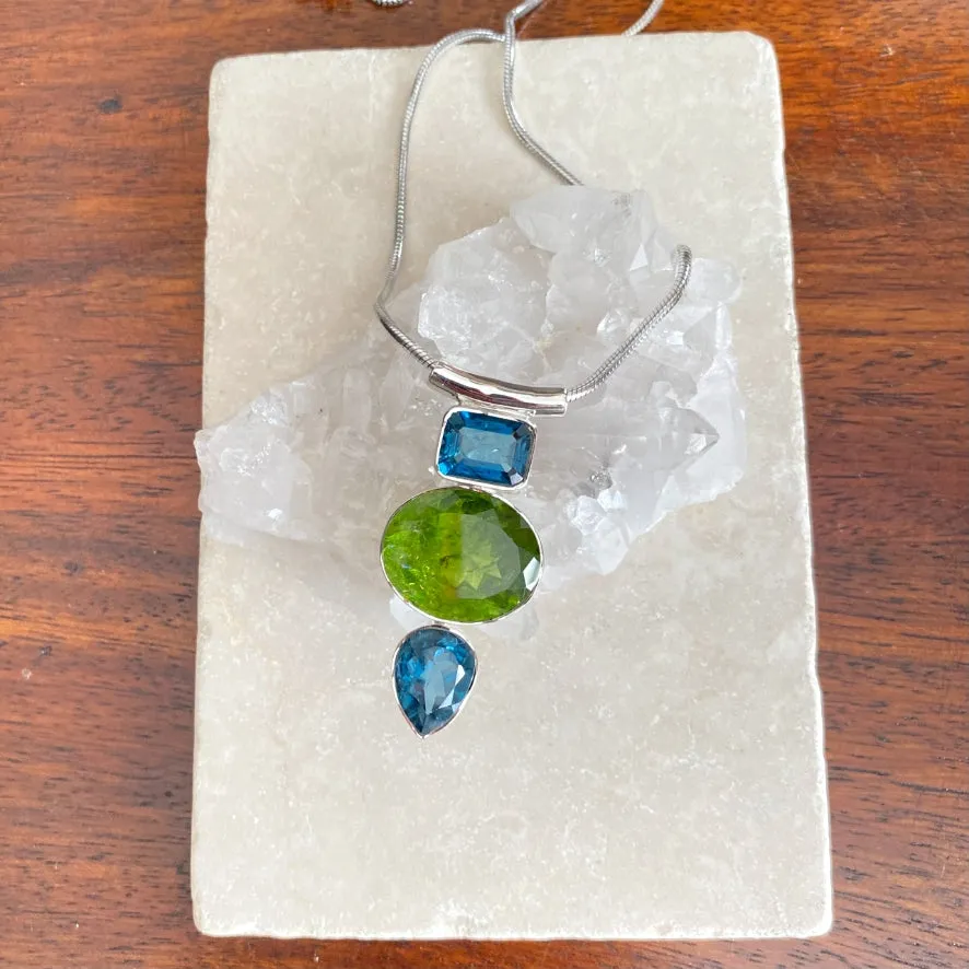 Peridot & London Blue Topaz Necklace