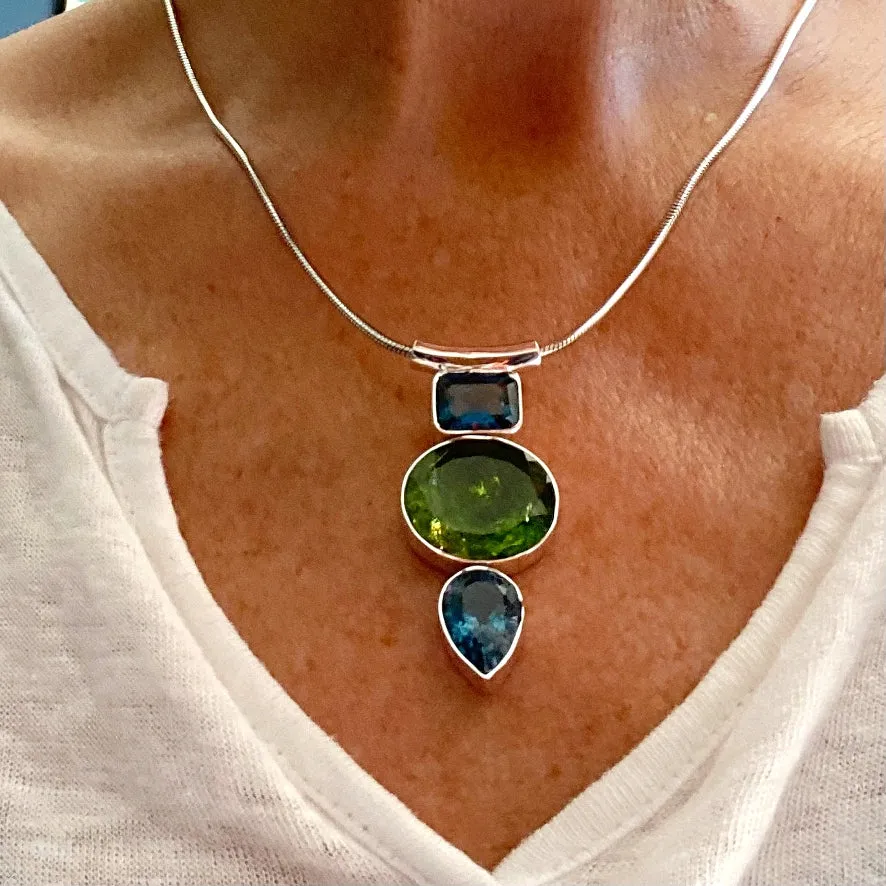 Peridot & London Blue Topaz Necklace