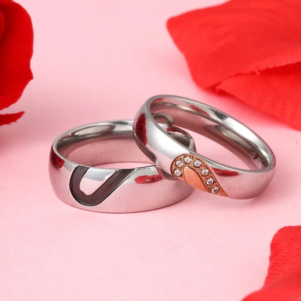 Personalized Heart-Shape Matching Couple Rings