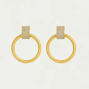 Petit Pavé Drop Hoops