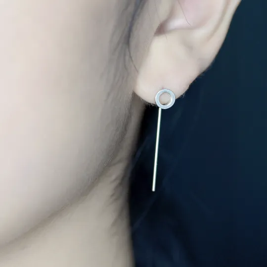 Pin drop Earring - Silver