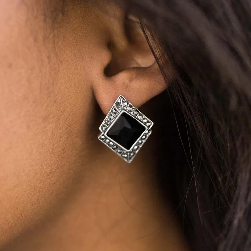 Port Royal Black Gem Post Earrings