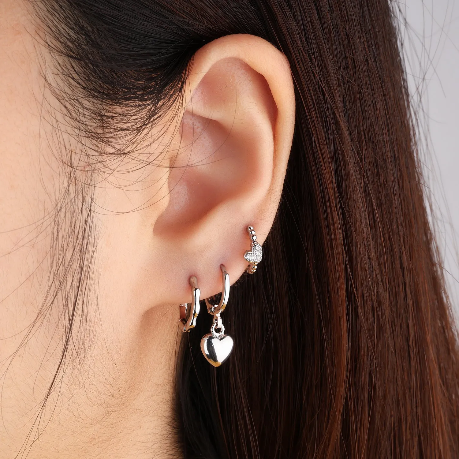 Puffed Love Drop Earrings