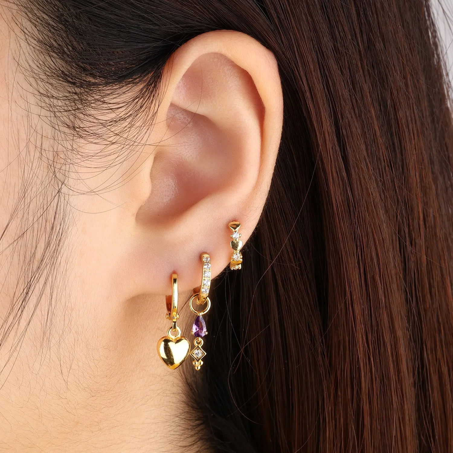 Puffed Love Drop Earrings