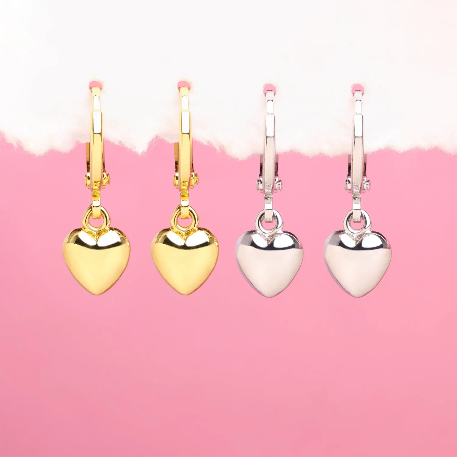 Puffed Love Drop Earrings