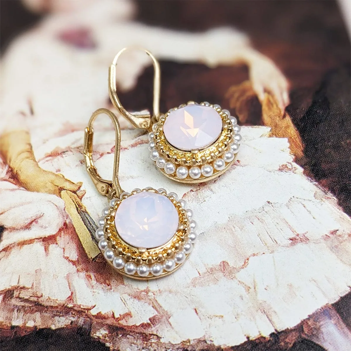 Regency vintage crystal drop earrings : Short drop earrings