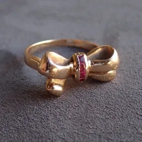 Retro Ruby Bow Ring