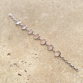 Rose Quartz Oval Gem Bracelet