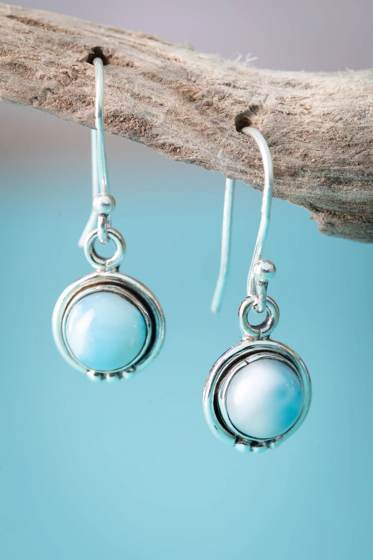 Round Plata Gem Earrings