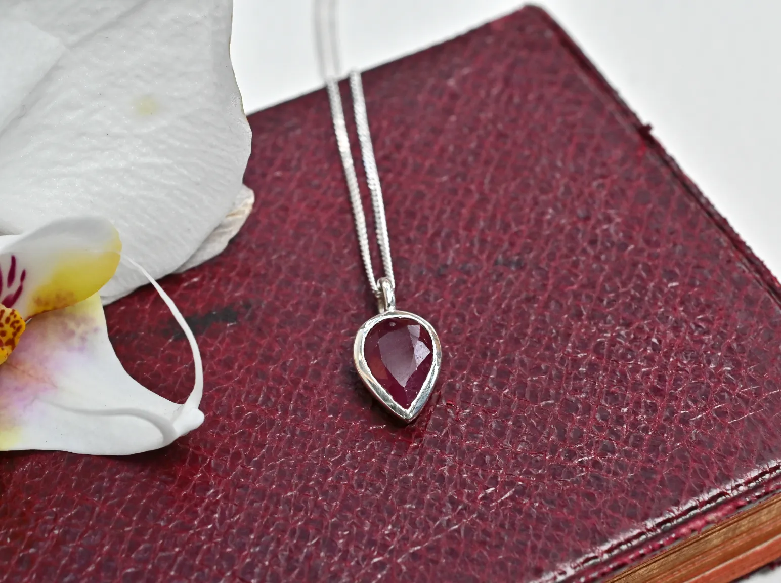 Ruby Gem Drop Pendant