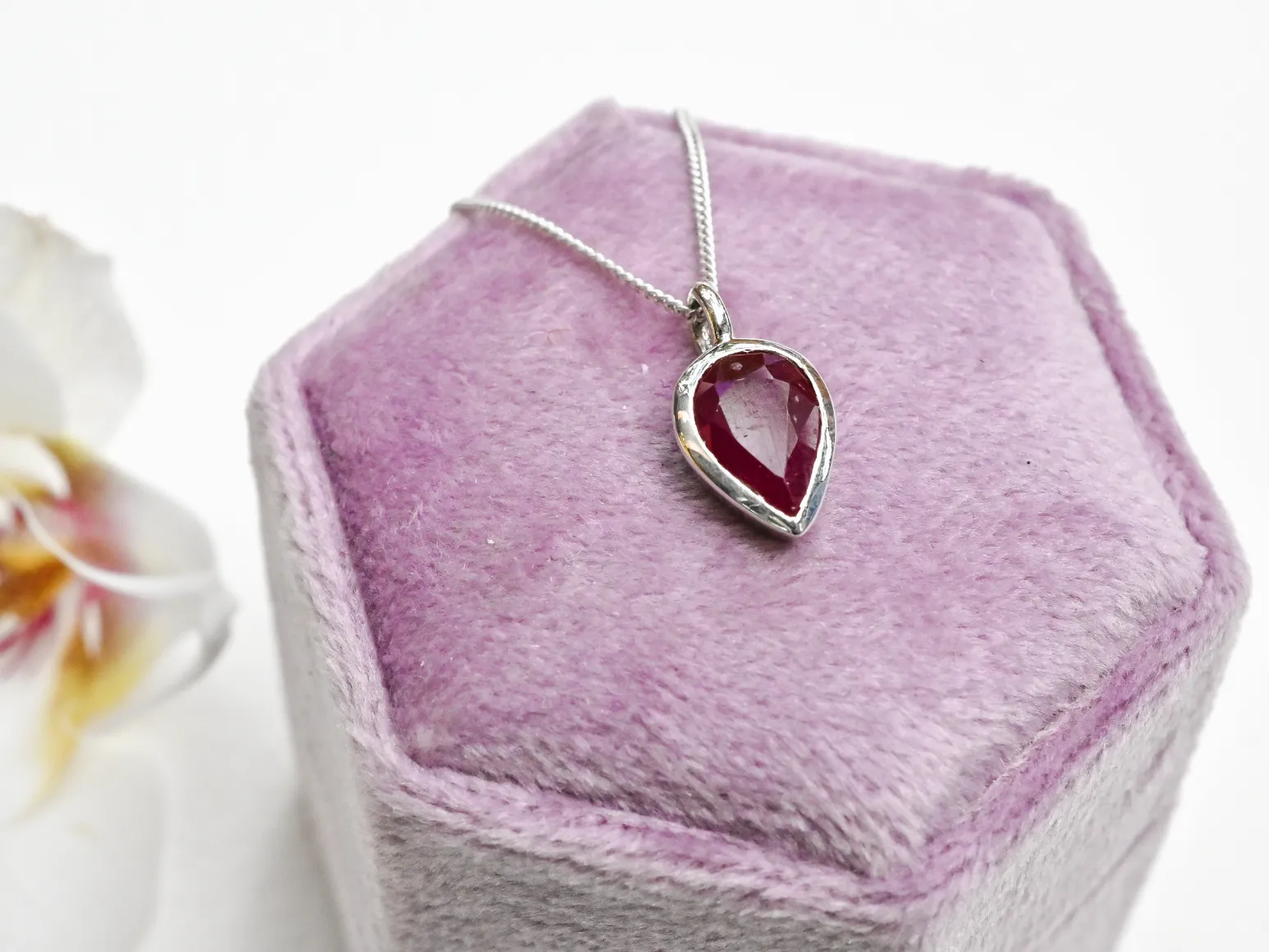 Ruby Gem Drop Pendant