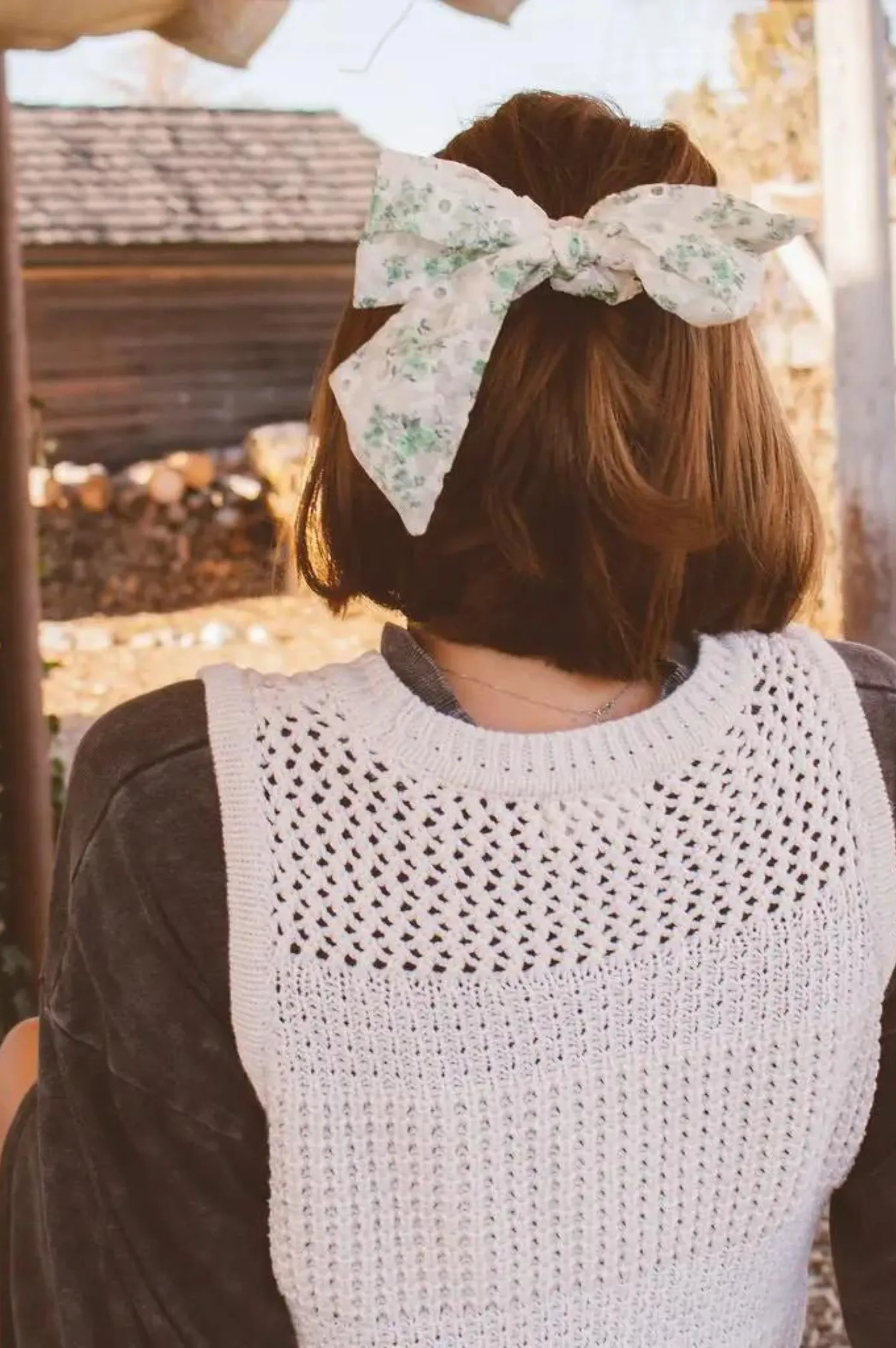 Sadie Eyelet Bow Scrunchie