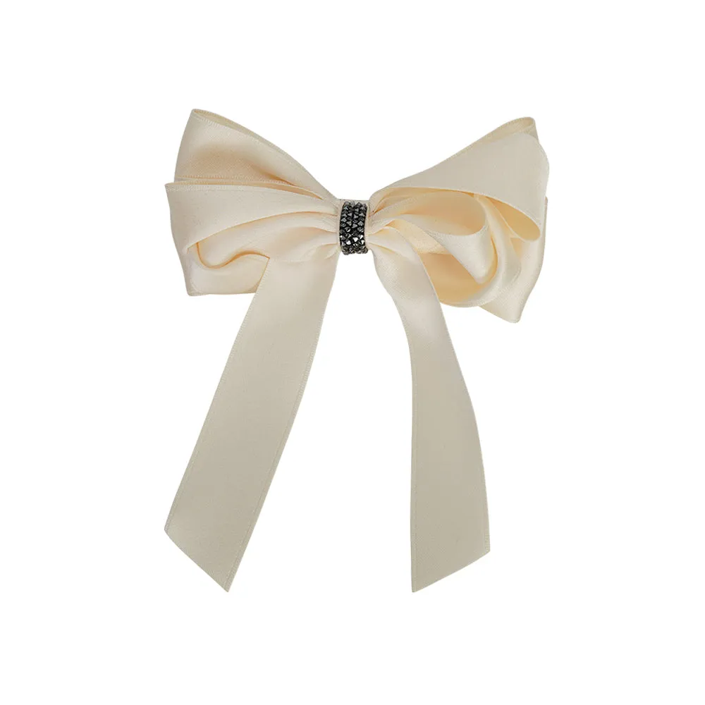 SATIN TRIM DOUBLE BOW