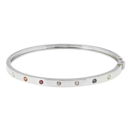 Segment Gemstones Rainbow Bangle