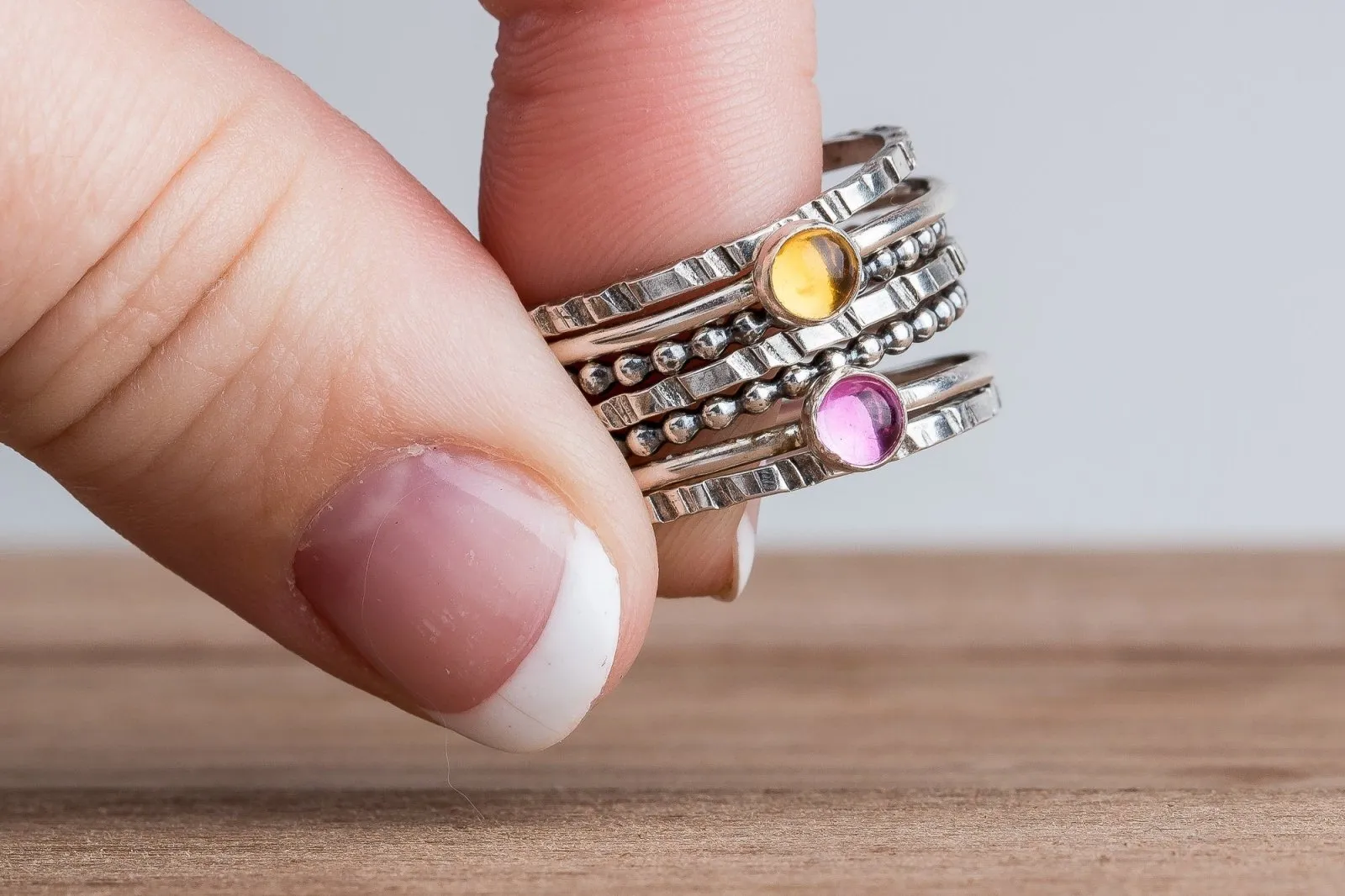 Set of 7 Colorful Stacking Rings