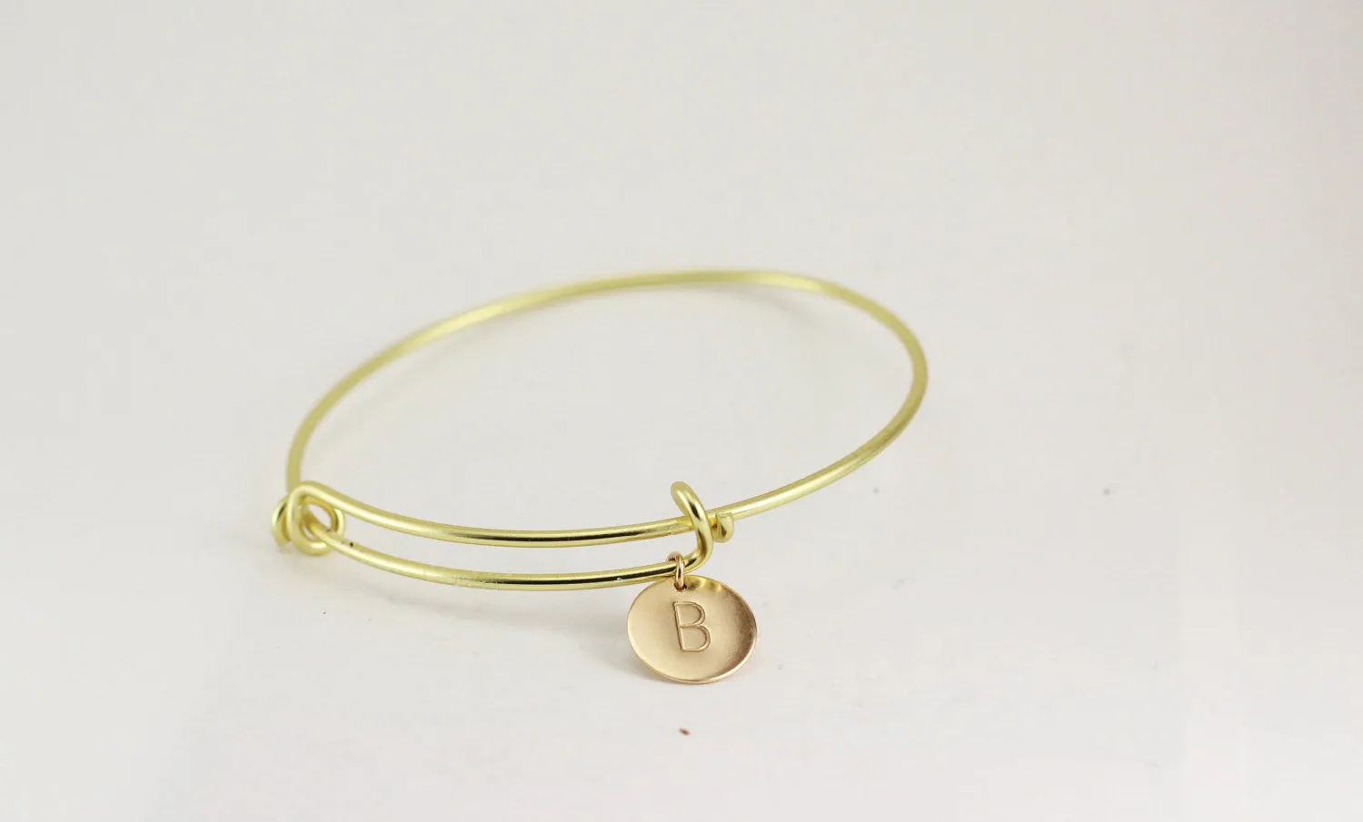 Silver Initial Bangle Bracelet