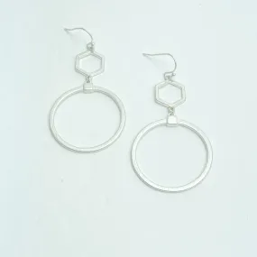 Silver Ring Drop Earrings