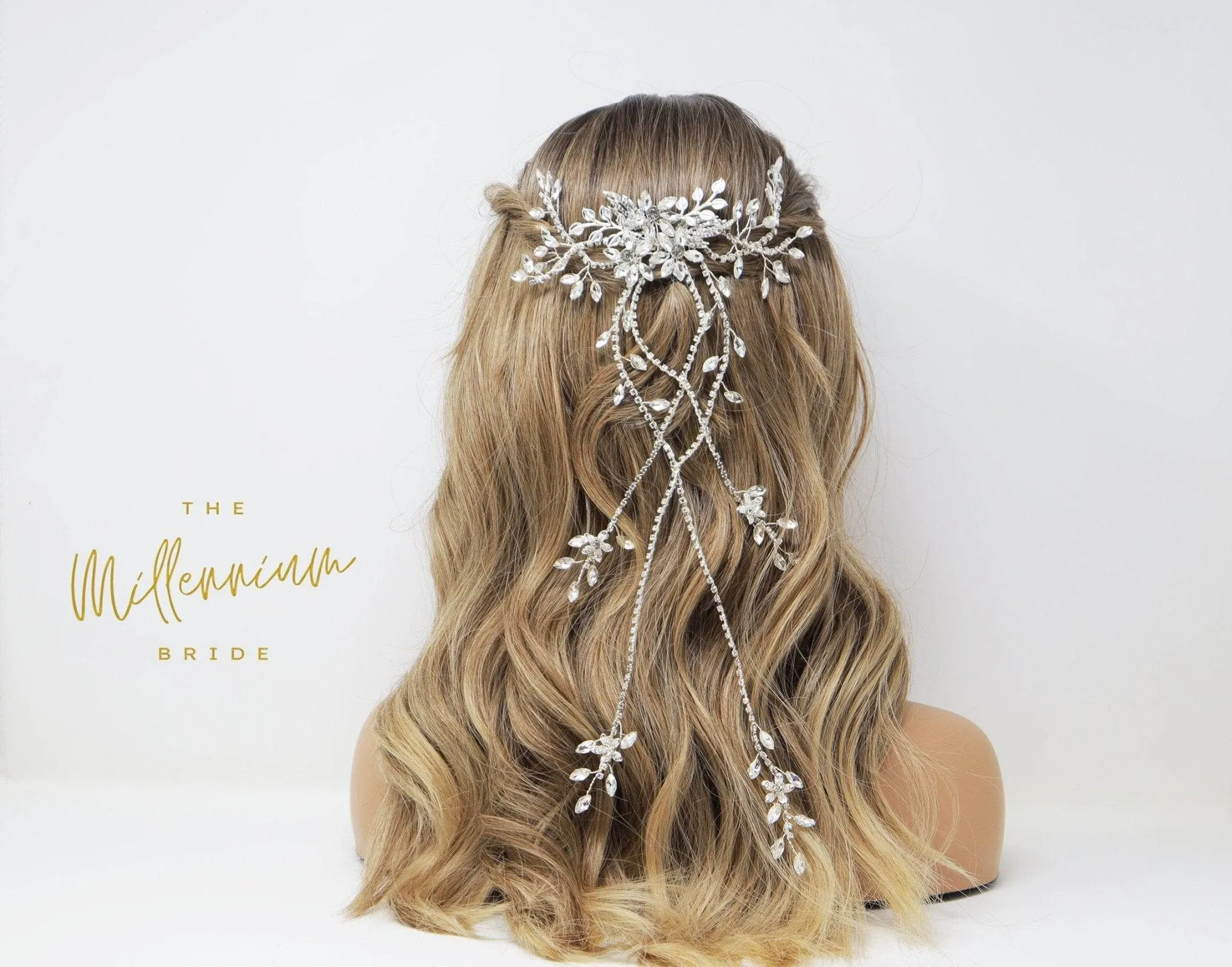 Swarovski Crystals flower Large Bridal Hair piece, Bridal Hair Accessories, Wedding Hair Accessory, Bridal Hair Comb.