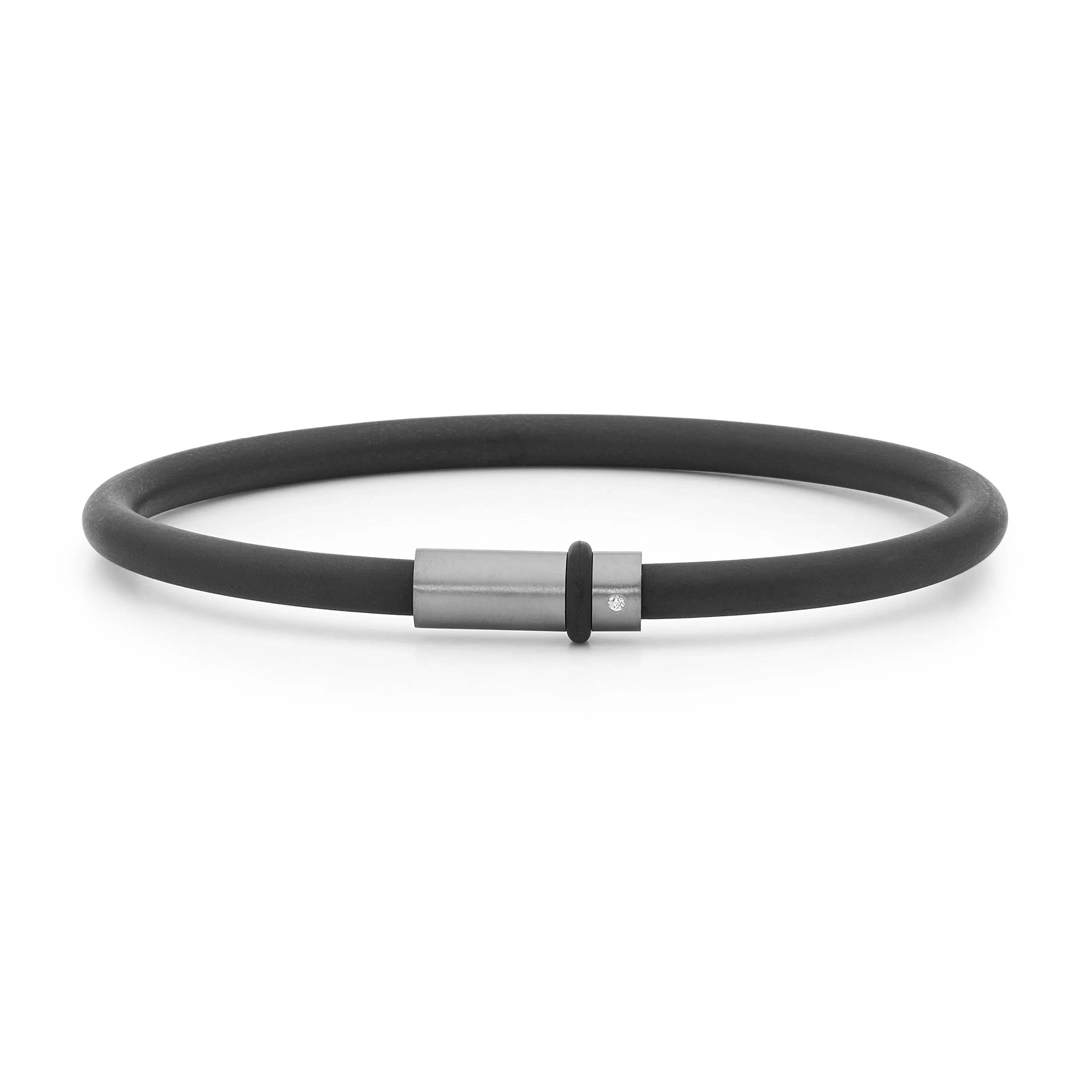 Tantalum & Diamond Neoprene Bangle