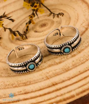 The Nimisha Silver Toe-Rings (Turquoise)