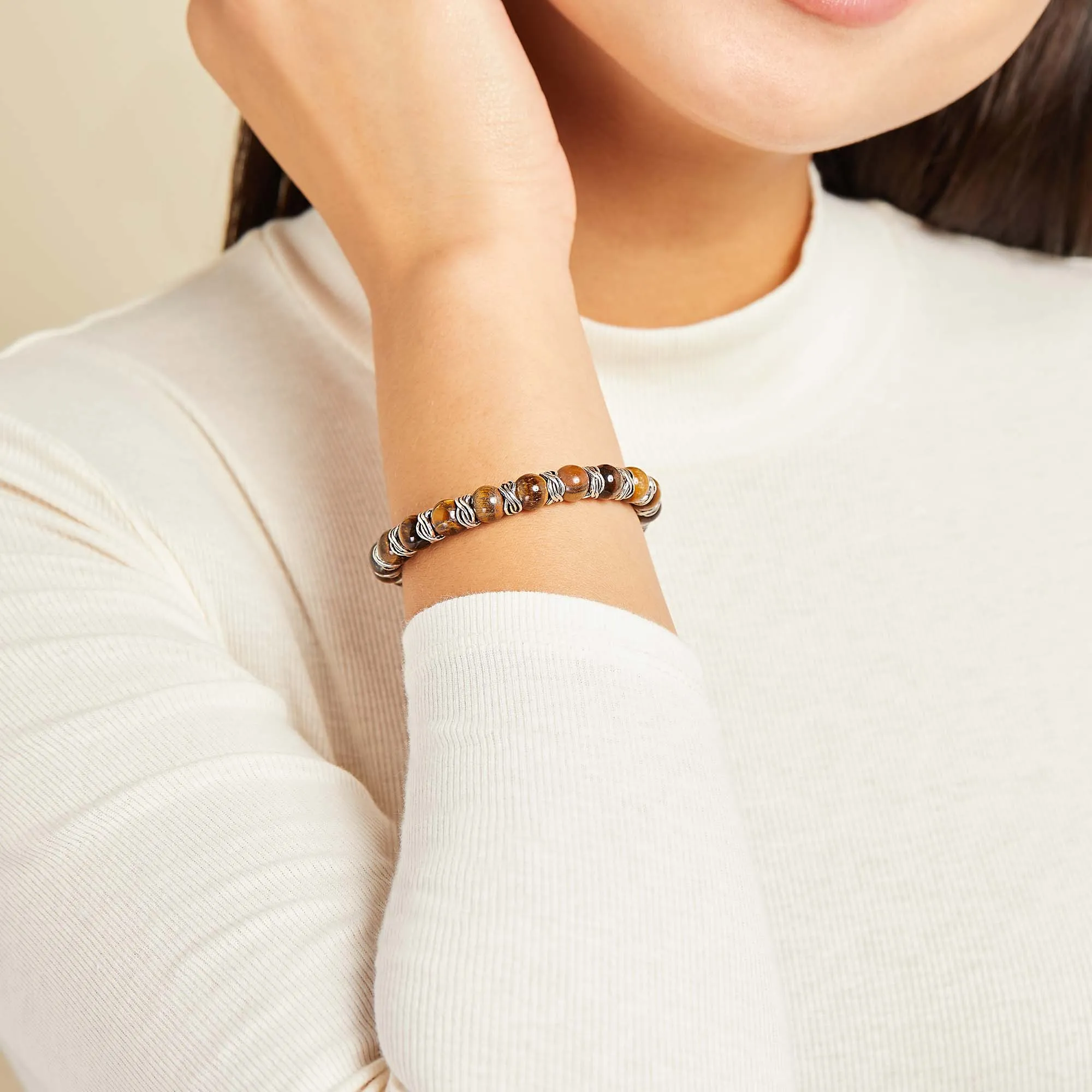 Tiger's Eye Beaded Bangle