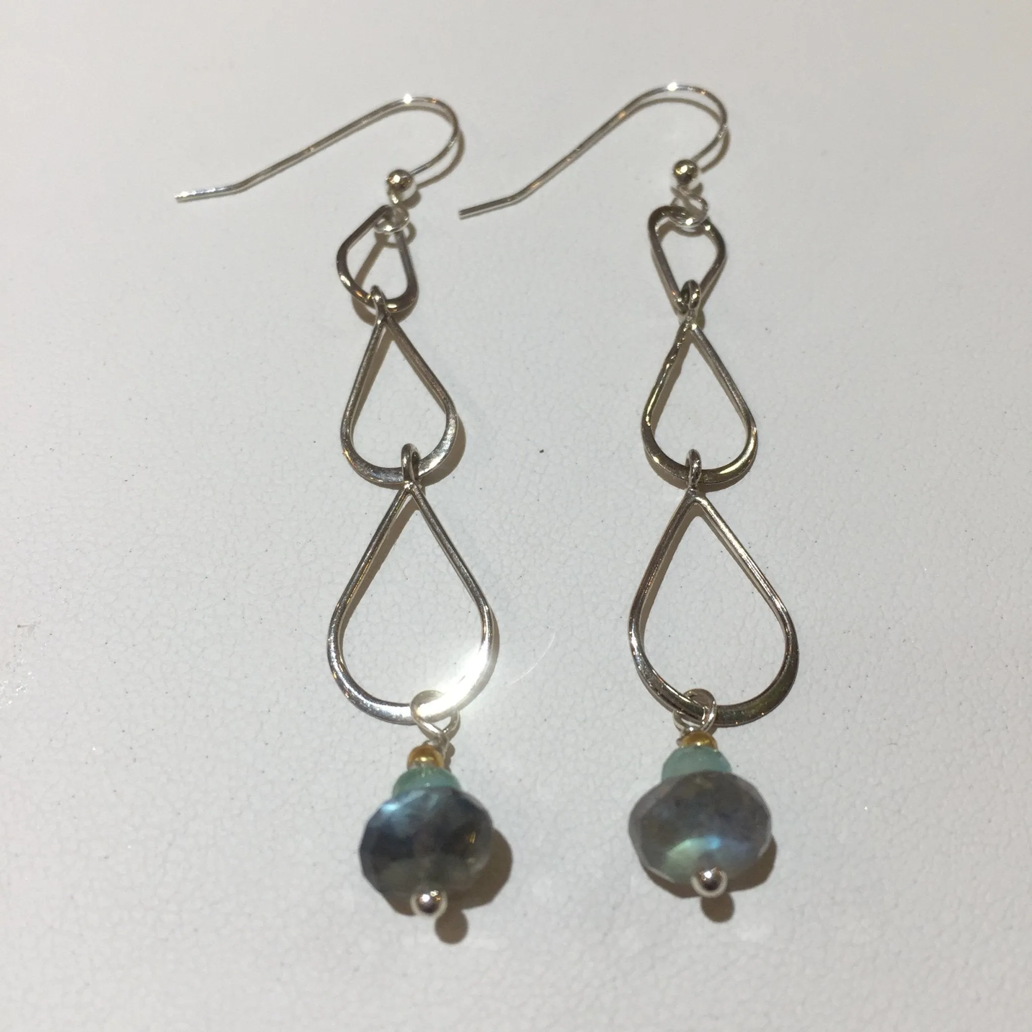 Trio Drop Labradorite Earrings