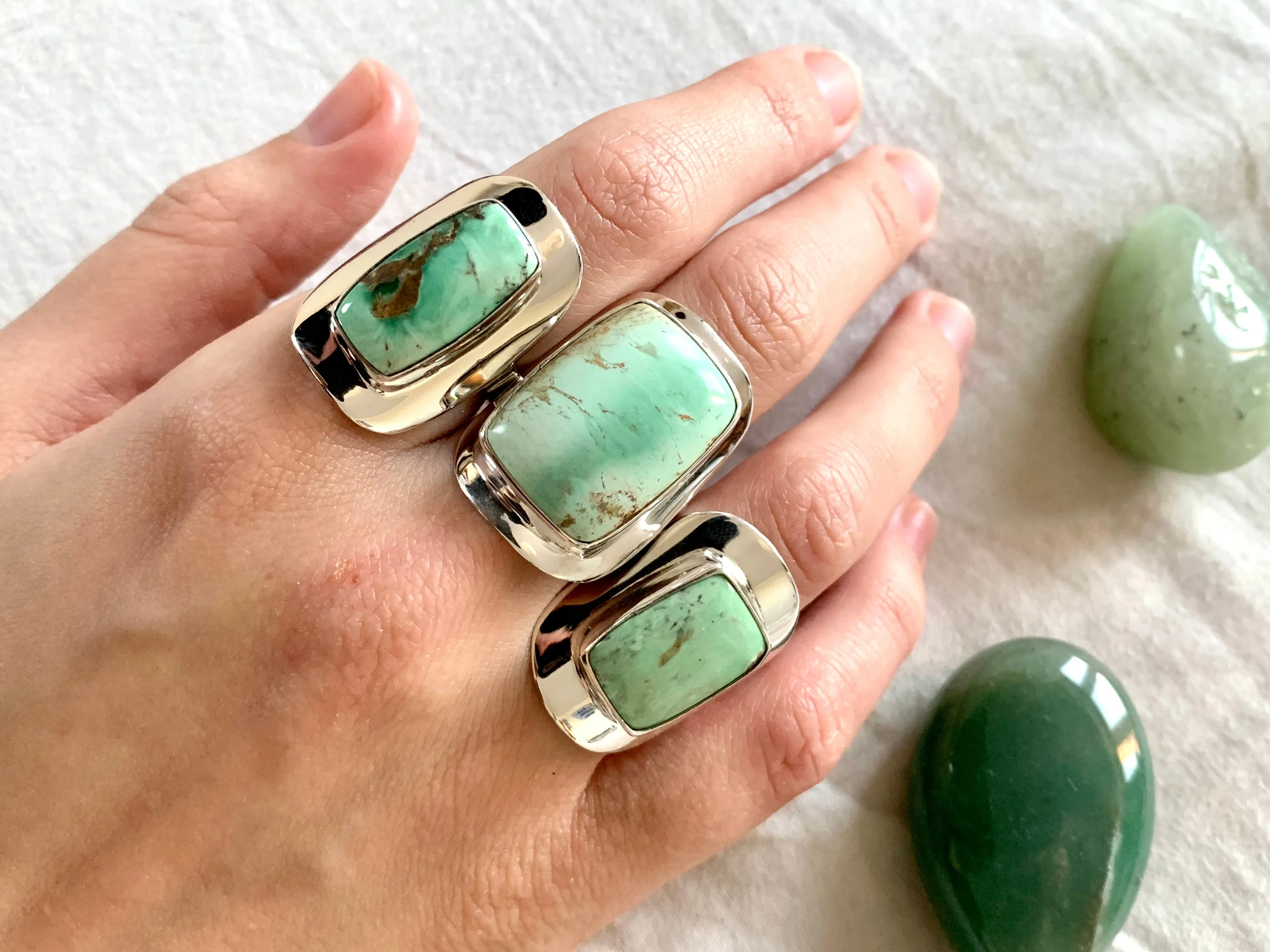 Variscite Medea Rings - Rectangle (US 7 & 9)