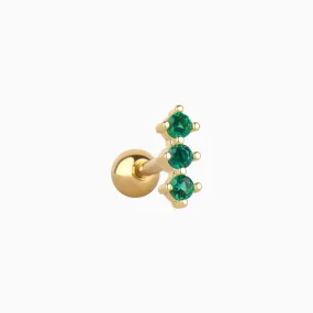 Vibrant Green Gem Stud