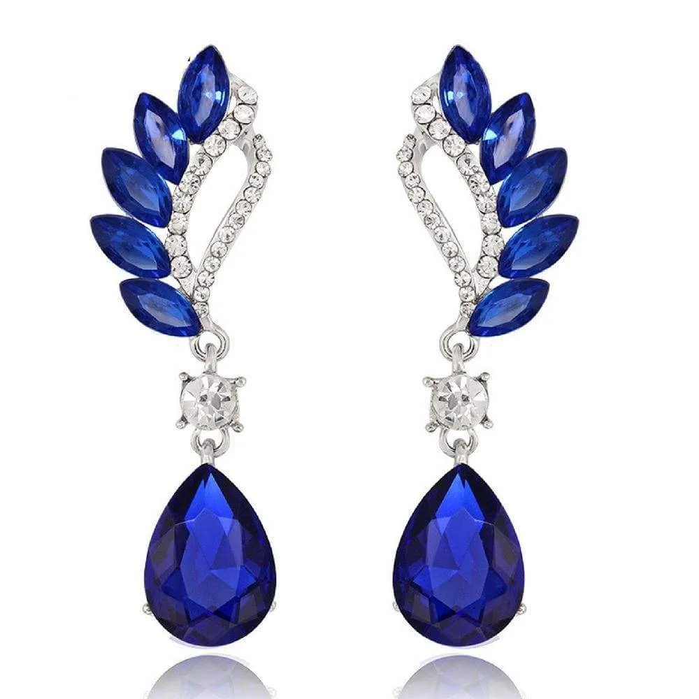 Vintage Flight Royal Blue Gem Statement Earrings